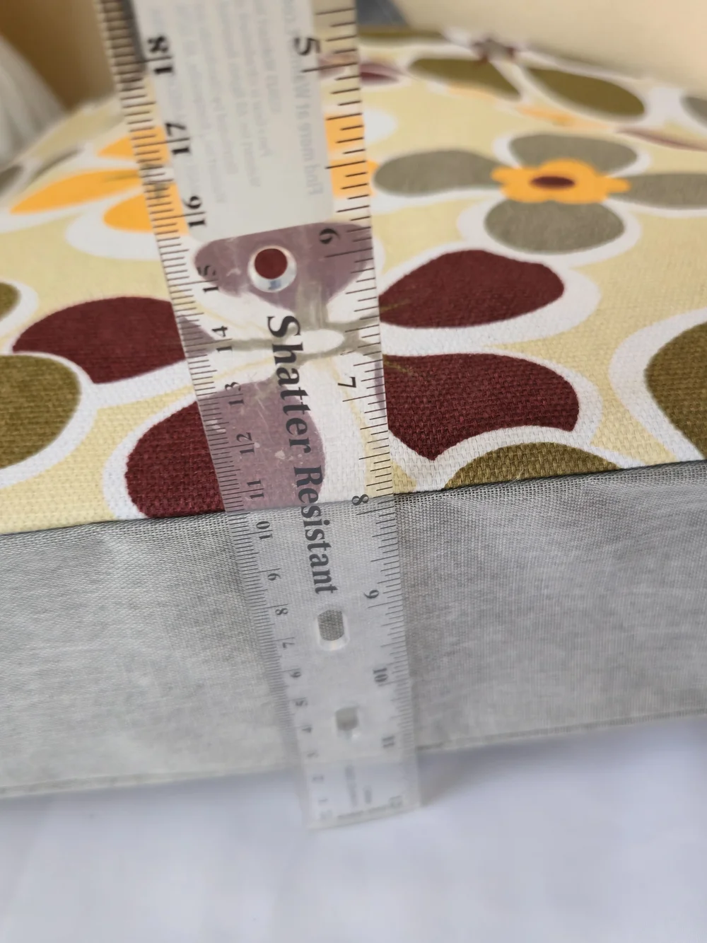 Floral Canvas Tote Bag in Yellow, Olive , Cream & Gray -‎ LARGE